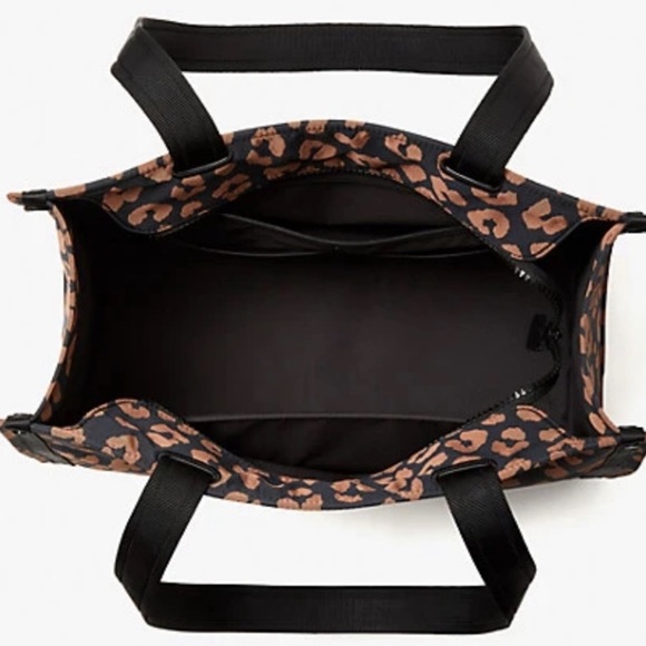 Kate Spade Sam Leopard Medium Tote The Little Better Nylon Black Multi - Picture 4 of 4